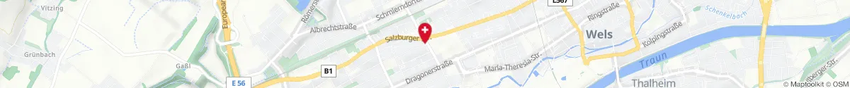 Kartendarstellung des Standorts für Falken-Apotheke in 4600 Wels-Lichtenegg